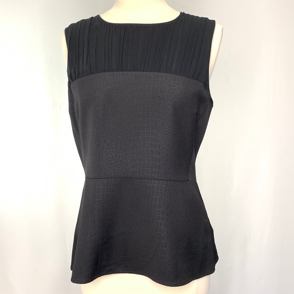 CAbi Black Sleeveless Bustier Top Size 8 Reptile